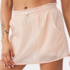Outdoor Voices Blush Pink Drawstring Mini Skirt XL